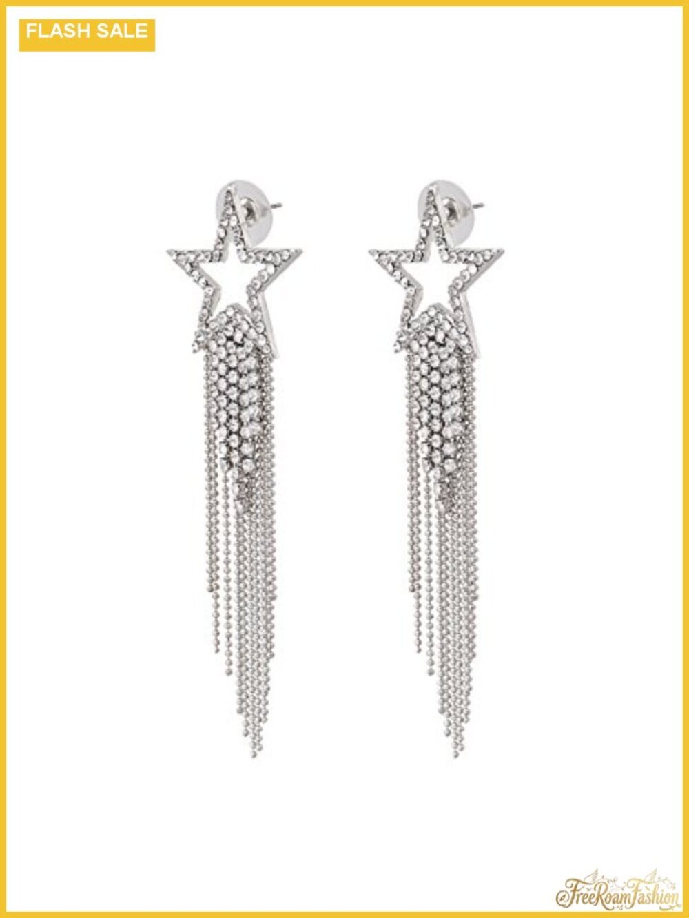 Tassel Star Earrings Crystal Dangle Boho Beaded Fringe Drop